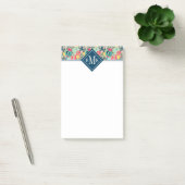 Tupfen-Kaktus-Muster des Monogramm-| buntes Post-it Klebezettel (Büro)