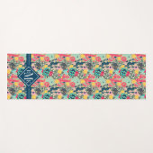 Tupfen-Kaktus-Muster des Monogramm-| buntes Yogamatte (Vorderseite (Horizontal))