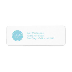 Tupfen mit Monogrammaufkleber - Aqua