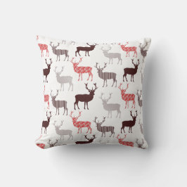 Tupfen-Muster-Rotwild-Hirsch-oder Ren-Weihnachten Kissen