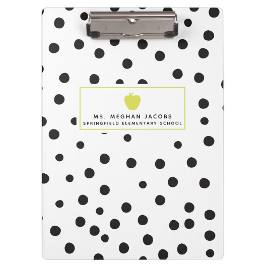 Tupfen-NeonApple-Lehrer-Klemmbrett Klemmbrett (Vorderseite)