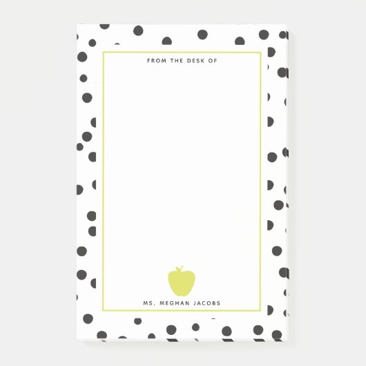 Tupfen-NeonApple-Lehrer Post-it Klebezettel (Vorderseite)