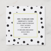 Tupfen-NeonApple-Lehrer Quadratische Visitenkarte (Rückseite)