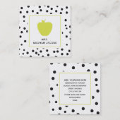 Tupfen-NeonApple-Lehrer Quadratische Visitenkarte (Vorne/Hinten)