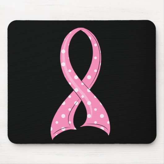 Tupfen-rosa Band-Brustkrebs Mousepad (Vorne)