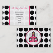 Tupfen/rosa Lehrer-Mode-Visitenkarte Visitenkarte (Vorne/Hinten)