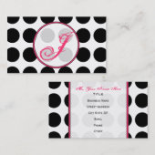 Tupfen/rosa Monogramm-Mode-Visitenkarte Visitenkarte (Vorne/Hinten)