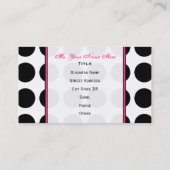 Tupfen/rosa Monogramm-Mode-Visitenkarte Visitenkarte (Rückseite)