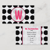 Tupfen/rosa Monogramm-Mode-Visitenkarte Visitenkarte (Vorne/Hinten)