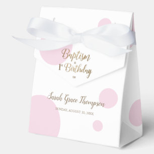 Tupfen-Rosa-Taufe und individuelle 1. Geburtstagsf Geschenkschachtel