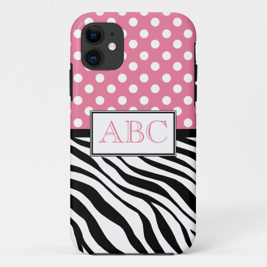 Tupfen-Rosa u. Zebra-Druck iPhone 5 Fall Case-Mate iPhone Hülle (Rückseite)