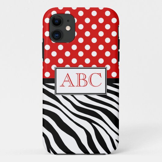 Tupfen-Rot u. Zebra-Druck iPhone 5 Fall Case-Mate iPhone Hülle (Rückseite)