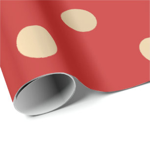 Tupfen rotes karminrotes Champaigne Gold Geschenkpapier
