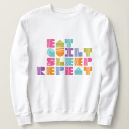Tupfen-Steppdecken-Holztype-Zitat Sweatshirt