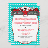 Tupfen-Tätowierungs-Rockabilly Hochzeits-Einladung Einladung (Vorne/Hinten)