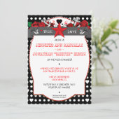Tupfen-Tätowierungs-Rockabilly Hochzeits-Einladung Einladung (Stehend Vorderseite)