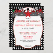 Tupfen-Tätowierungs-Rockabilly Hochzeits-Einladung Einladung (Vorne/Hinten)