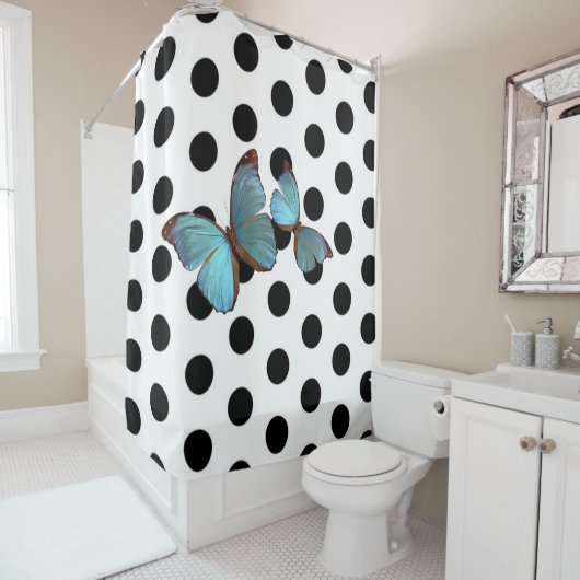 Tupfen u. Schmetterlinge Duschvorhang (Beispiel)