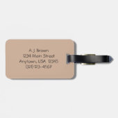 Tupfen-Umbau mit Initiale, B&W Tupfen auf Taupe Gepäckanhänger (Rückseite horizontal)