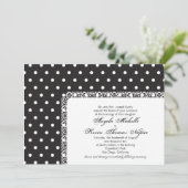 Tupfen und Spitze-Hochzeits-Einladung Einladung (Stehend Vorderseite)
