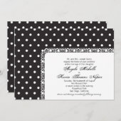Tupfen und Spitze-Hochzeits-Einladung Einladung (Vorne/Hinten)