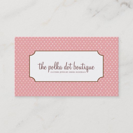 Tupfen-Visitenkarten Visitenkarte (Vorderseite)