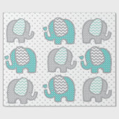 Tupfenelefanten Geschenkpapier (Flach)