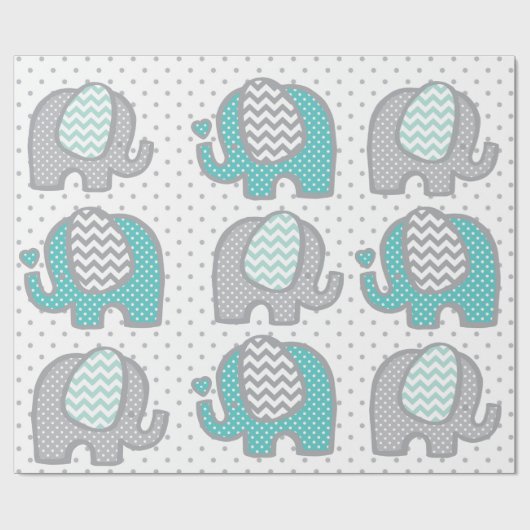Tupfenelefanten Geschenkpapier (Flach)