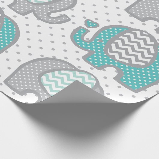 Tupfenelefanten Geschenkpapier (Ecke)