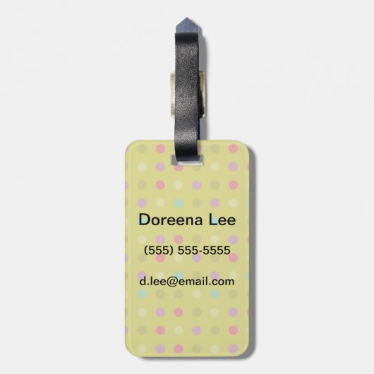 Tupfenhintergrundmuster Gepäckanhänger (Rückseite vertikal)