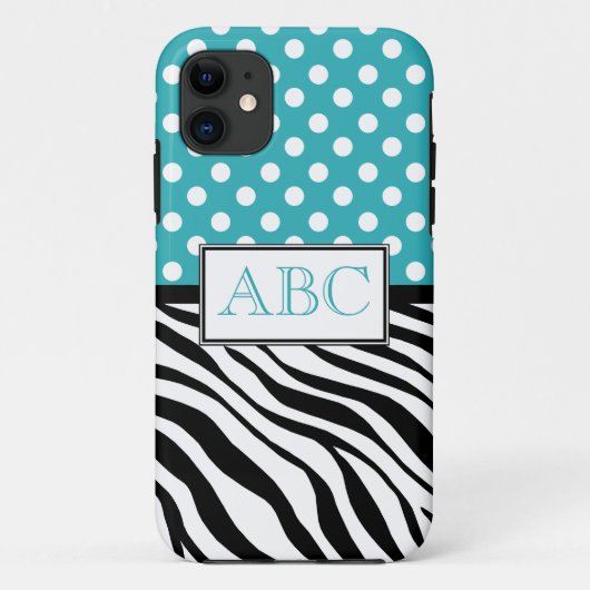TupfenTürkis-u. Zebra-Druck iPhone 5 Fall Case-Mate iPhone Hülle (Rückseite)