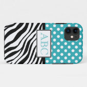 TupfenTürkis-u. Zebra-Druck iPhone 5 Fall Case-Mate iPhone Hülle (Rückseite (Horizontal))