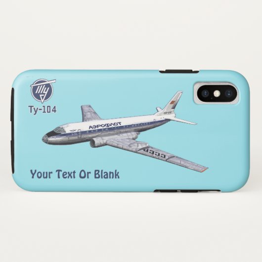 Tupolev (Т у о еп) Tu-104 Flugzeug Case-Mate iPhone Hülle (Rückseite (Horizontal))