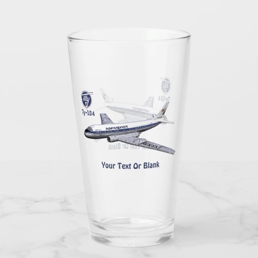 Tupolev (Т у о е в) Tu-104 Airliner Glas (Rückseite)