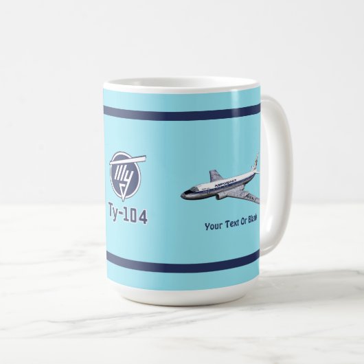 Tupolev (Т у о е в) Tu-104 Airliner Kaffeetasse (VorderseiteRechts)