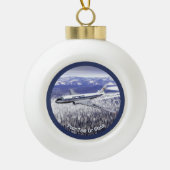 Tupolev (Т у о е в) Tu-104 Airliner Keramik Kugel-Ornament (Vorderseite)