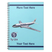 Tupolev (Т у о е в) Tu-104 Airliner Notizblock (Vorderseite)