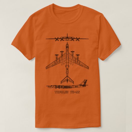 Tupolev Tu95 Russisches Flugzeug für strategische T-Shirt (Design vorne)