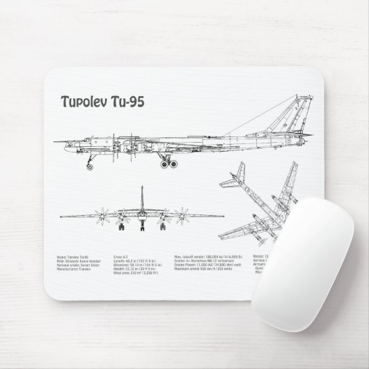 Tupolev Tu-95 - Flugzeugkonzepte BD Mousepad (Mit Mouse)