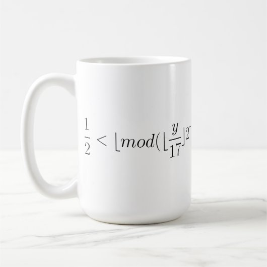 Tuppers Formel Kaffeetasse (Links)