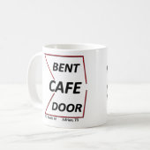 Tür-Café Adrians des Weg-66 verbogenes Texas mit Kaffeetasse (Vorderseite Links)