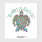 Tur Caicos Tribal Turtle Aufkleber (Blatt)