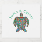 Tur Caicos Tribal Turtle Schaumweinetikett (Einzelnes Label)