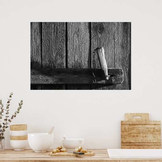 Tür der alten Scheune 9 Poster (Küche)