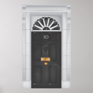 Tür der Downing Street Nummer 10 Poster