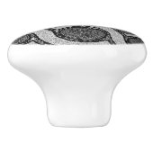 TÜR-HANDLE-KERAMIK PULL KERAMIKKNAUF (Seitenansicht)