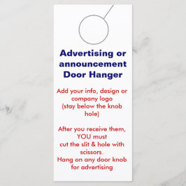 TÜR-HANGER-Werbeaktion-Tags für Werbung