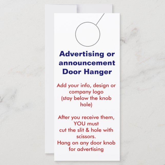 TÜR-HANGER-Werbeaktion-Tags für Werbung (Vorderseite)