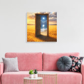 Tür im Weizen Leinwanddruck (Insitu (Wohnzimmer))