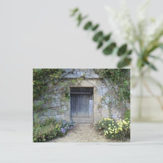 Tür in Haddon Hall in Derbyshire Postkarte (Stehend Vorderseite)